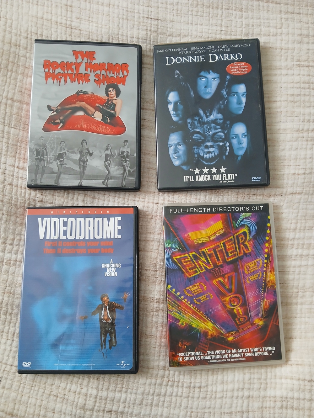 (2/25$)Classic DVD Bundle: Donnie Darko,Videodrome,Enter The Void & Rocky Horror